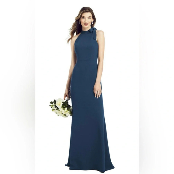 After Six Dresses & Skirts - After Six 6827 Bow-Neck Open-Back Trumpet Gown in IVORY